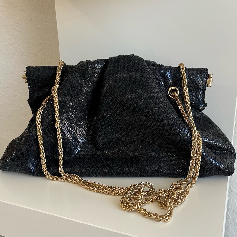 Express Black and Gold Shoulder Bag